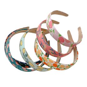 6 Pcs Fruits Pattern Headbands Colorful Wide Hairband Hair Hoop for Women Girls Hair Accessories