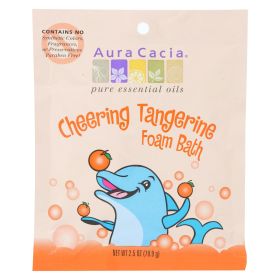 Aura Cacia - Cheering Foam Bath Tangerine And Sweet Orange Essential Oils - Case Of 6 - 2.5 Oz