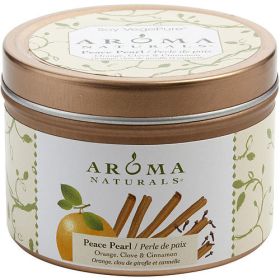 PEACE PEARL AROMATHERAPY by Peace Pearl Aromatherapy ONE 2.5x1.75 inch TIN SOY AROMATHERAPY CANDLE.COMBINES THE ESSENTIAL OILS OF ORANGE,CLOVE & CINNA