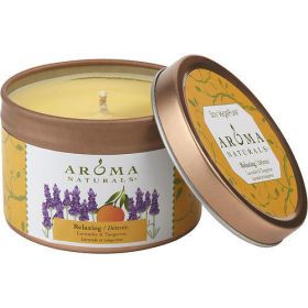 RELAXING AROMATHERAPY by Relaxing Aromatherapy ONE 2.5x1.75 inch TIN SOY AROMATHERAPY CANDLE.COMBINES THE ESSENTIAL OILS OF LAVENDER AND TANGERINE TO