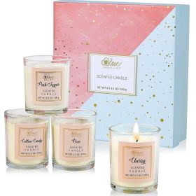 4x 3.5 oz/100 g Scented Candles; Natural Soy Candles Gift Set for Women; Scented Bath Yoga
