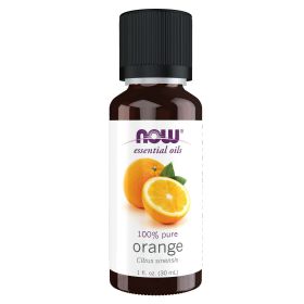NOW Essential Oils, Orange Oil, Uplifting Aromatherapy Scent, Cold Pressed, 100% Pure, Vegan, Child Resistant Cap, 1-Ounce