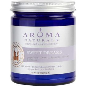 SWEET DREAMS AROMATHERAPY by ONE 3 X 3 inch JAR AROMATHERAPY CANDLE. COMBINES THE ESSENTIAL OILS OF GRAPEFRUIT, FENNEL, CHAMOMILE, LAVENDER & OAKMOSS.