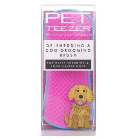 TANGLE TEEZER - Pet Teezer De-Shedding & Dog Grooming Brush (For Heavy Shedding & Long Haired Dogs) - # Blue / Pink 040123 1pcs