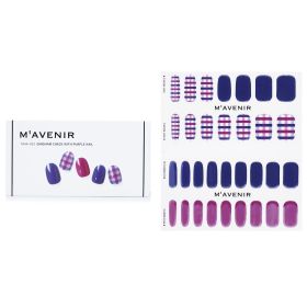 MAVENIR - Nail Sticker (Patterned) - # Gingham Check With Purple Nail MHA-033 / 021205 32pcs