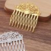 3 Pieces Golden 10 Teeth Metal Hair Side Combs Fanshaped Wedding Veil Hair Combs DIY Hair Clip Combs Hair Pin