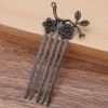 5 Pcs Retro Bronze Mini Metal Side Comb Plum Blossom Hanfu Decorative Hairpin Chinese Style Wedding Veil Hair Clip Comb Hair Pin