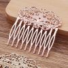 3 Pcs Rose Gold 10 Teeth Side Comb Metal Hair Clip Hair Comb Flower Vine Cirrus Decorative Comb Hair Pin