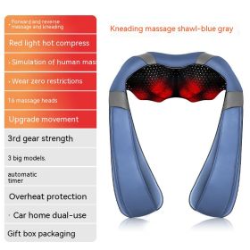 Household Electric Waist And Back Hot Compress Massager (Option: R2Blue Grey-UK)