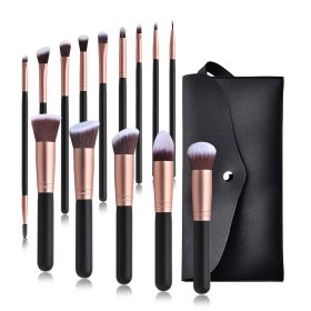 Popular 14 Black Makeup Brushes (Option: A14 Rose Gold Matte-With bag)