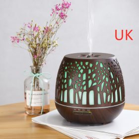 Room essential oil aroma diffuser hollow colorful ultrasonic humidifier (Option: Dark WIFI version-UK)