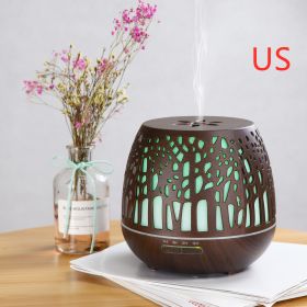Room essential oil aroma diffuser hollow colorful ultrasonic humidifier (Option: Dark WIFI version-US)