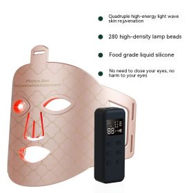 New Infrared Phototherapy Beauty Apparatus Face Led Color Light Skin Rejuvenation Beauty Mask (Option: Pink Gold)