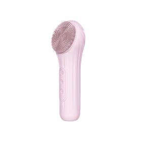 Electric Multifunctional Silicone Face Cleansing Brush Magnetic Charging (Color: pink)