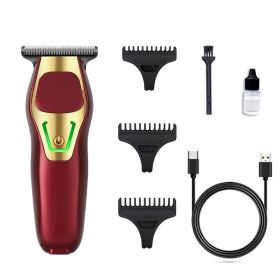 High Power Rechargeable LCD Household Hair Clipper (Option: A97 RED)