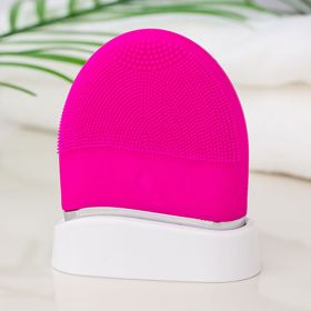 Electric Silicone Cleansing Instrument Pore Cleaning Brush Mini Ultrasonic Beauty Instrument (Option: Pink Electric Model-Facial Cleaner)