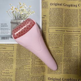 Ice Roller Smooth Skin Wheel Face Cosmetic Roller (Option: Light Pink Handle Pink Beads-One)
