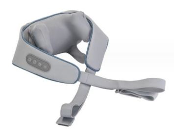 Home Kneading Hot Compress Shoulder And Neck Massager (Option: Grey-English Packing-USB)