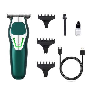 High Power Rechargeable LCD Household Hair Clipper (Option: A97 GREEN)
