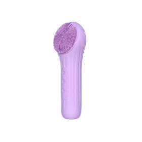 Electric Multifunctional Silicone Face Cleansing Brush Magnetic Charging (Color: Purple)