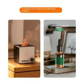Timing Charging Decompression Flame Aroma Diffuser White Noise Bluetooth Speaker (Option: Sound And 1 Essential Oil)