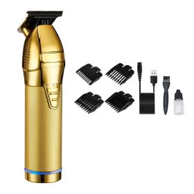 High Power Rechargeable LCD Household Hair Clipper (Option: Gold USB)