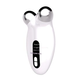3D Roller EMS Micro Current Roller Vibration Facial Lifting Remove Fine Lines Face Slimming Device (Color: White)