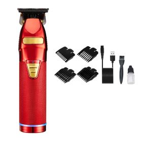 High Power Rechargeable LCD Household Hair Clipper (Option: Red USB)