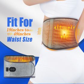 Red Light Heating Massage Waist Supporter Electric Heating Massage Warm Hot Compress Spontaneous Heating Belt (Option: US-Gray)