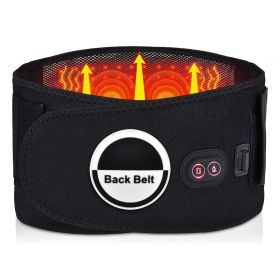 Red Light Heating Massage Belt Electric Heating Waist Supporter Lumbar Disc Massage Physical Therapy Band (Option: Black-US)